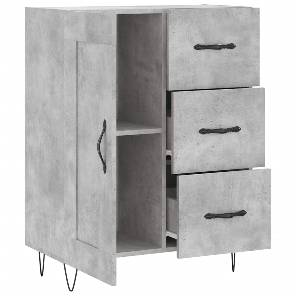 Buffet gris béton 69,5x34x90 cm bois d'ingénierie - XIOS