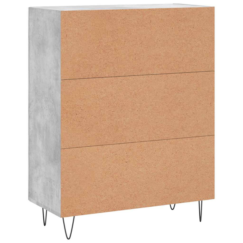 Buffet gris béton 69,5x34x90 cm bois d'ingénierie - XIOS
