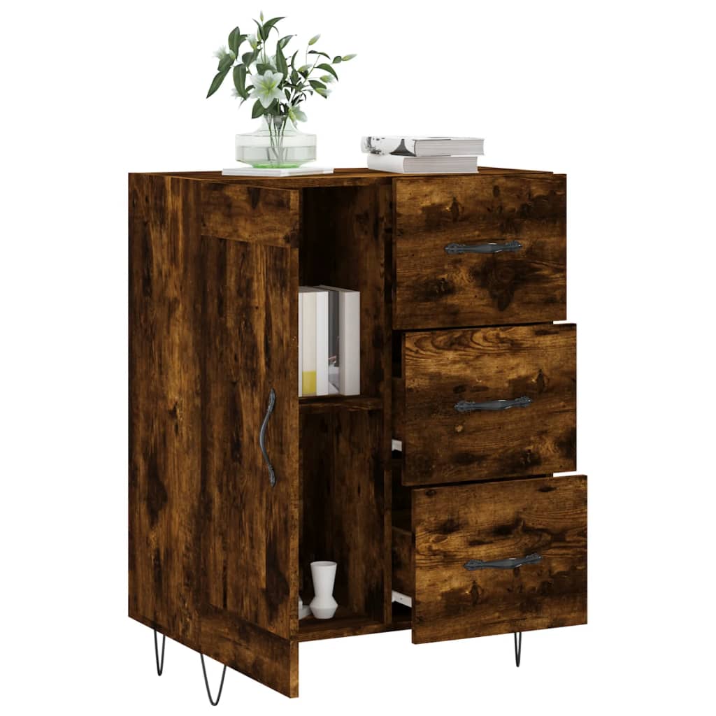 Buffet chêne fumé 69,5x34x90 cm bois d'ingénierie - XIOS