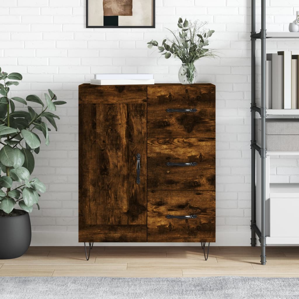 Buffet chêne fumé 69,5x34x90 cm bois d'ingénierie - XIOS