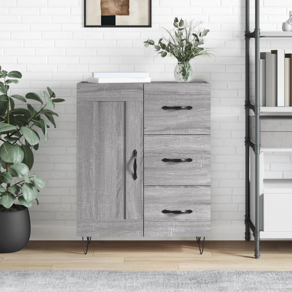 Buffet sonoma gris 69,5x34x90 cm bois d'ingénierie - XIOS