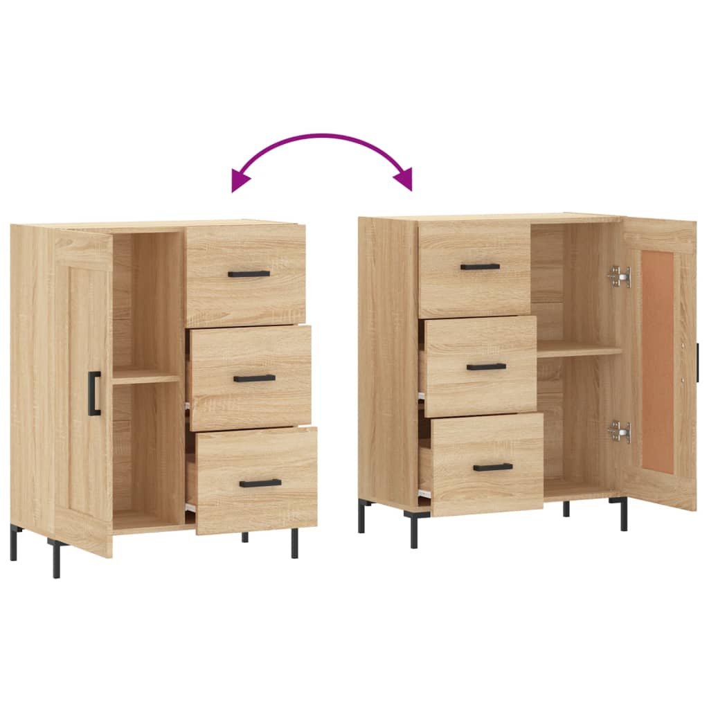 Buffet chêne sonoma 69,5x34x90 cm bois d'ingénierie - XIOS