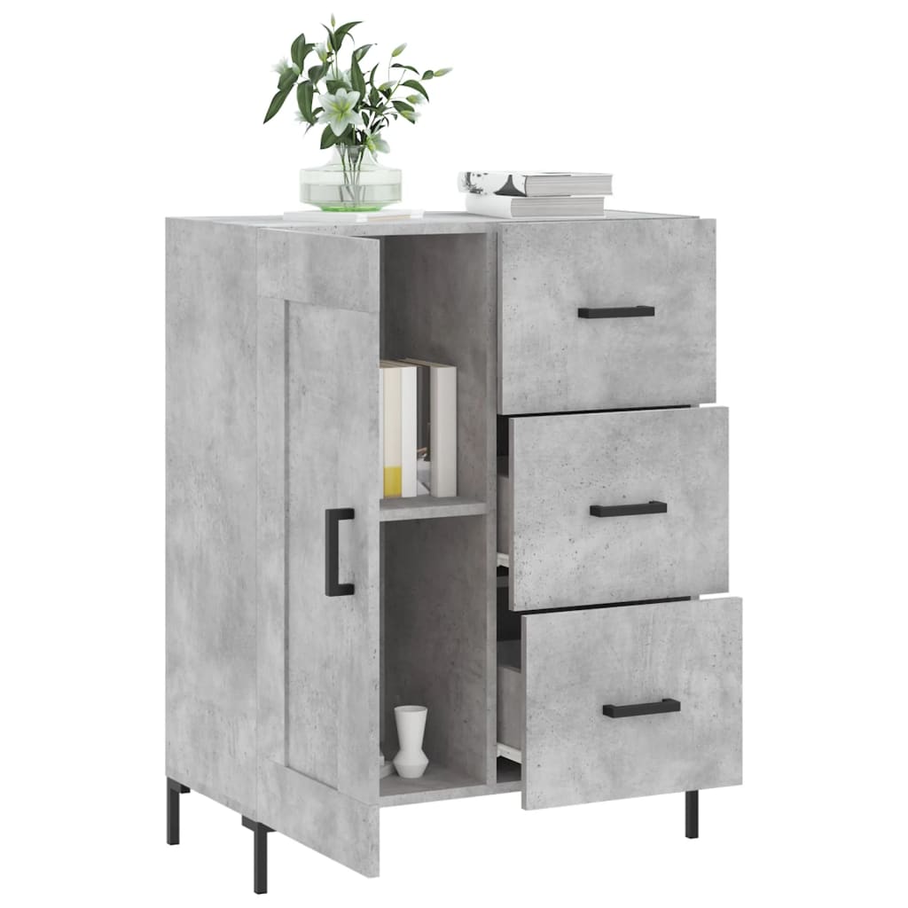 Buffet gris béton 69,5x34x90 cm bois d'ingénierie - XIOS