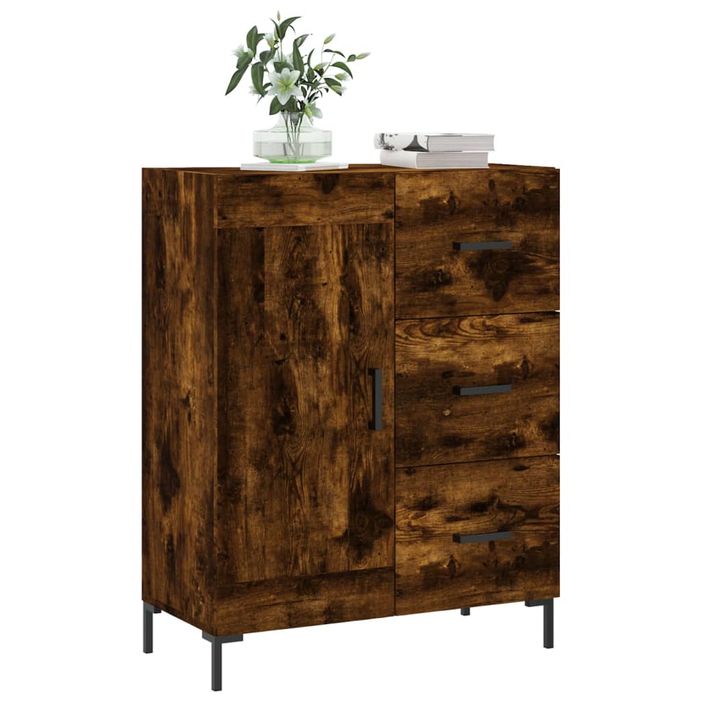 Buffet chêne fumé 69,5x34x90 cm bois d'ingénierie - XIOS