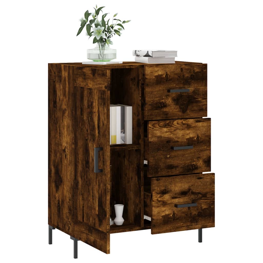 Buffet chêne fumé 69,5x34x90 cm bois d'ingénierie - XIOS