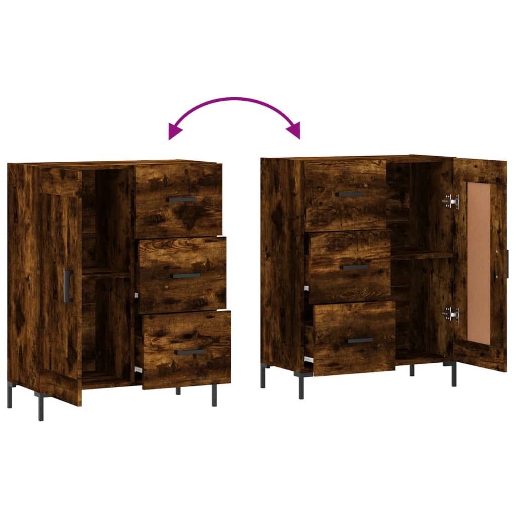 Buffet chêne fumé 69,5x34x90 cm bois d'ingénierie - XIOS