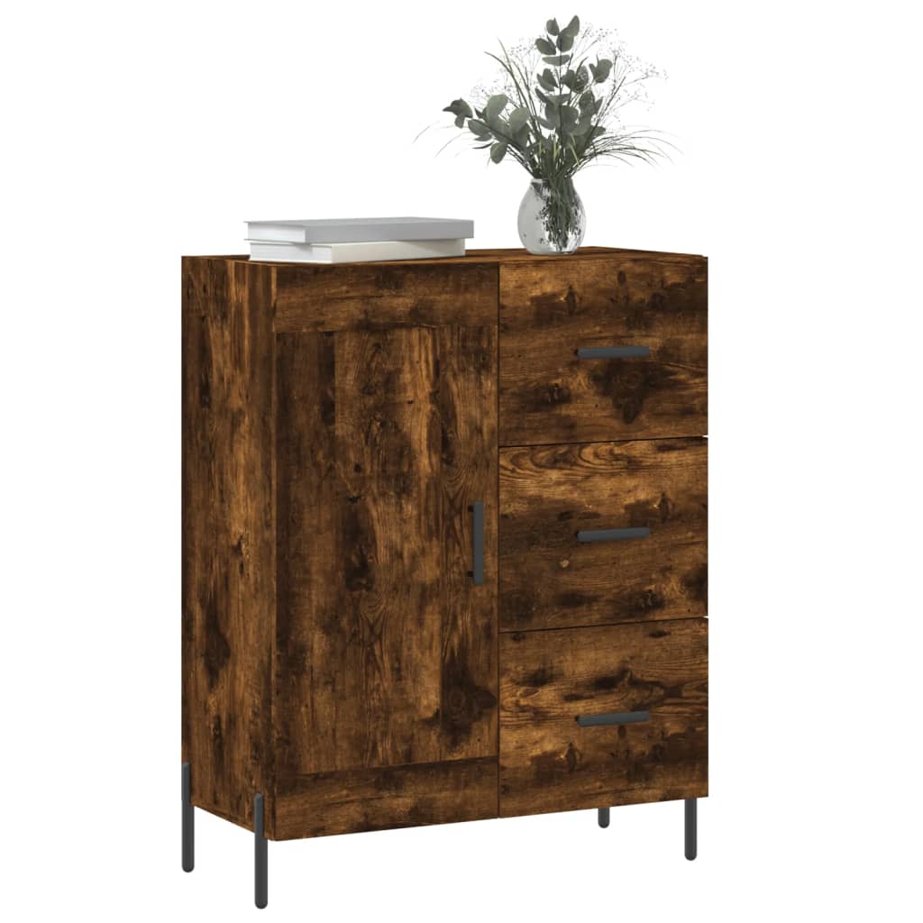 Buffet chêne fumé 69,5x34x90 cm bois d'ingénierie - XIOS
