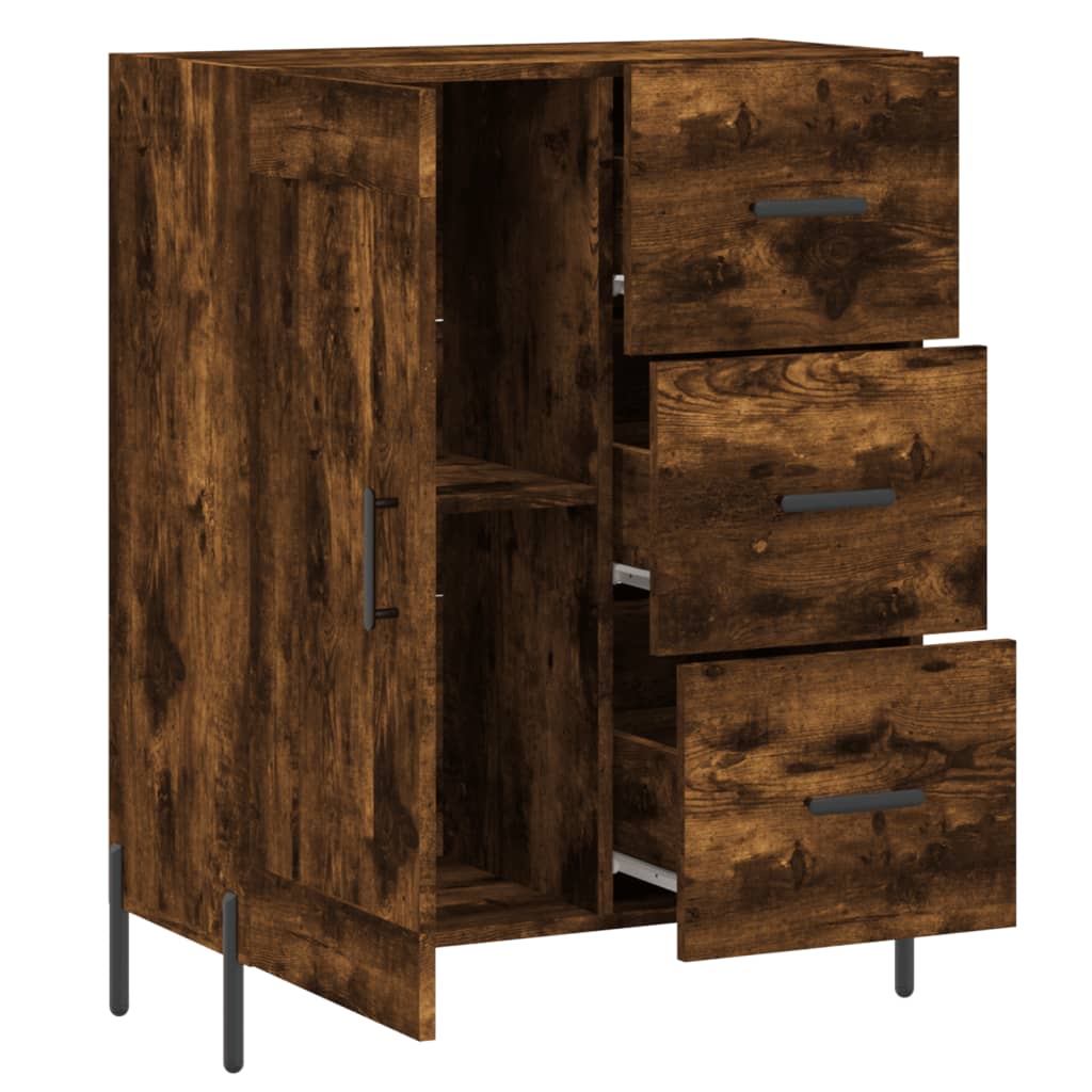 Buffet chêne fumé 69,5x34x90 cm bois d'ingénierie - XIOS