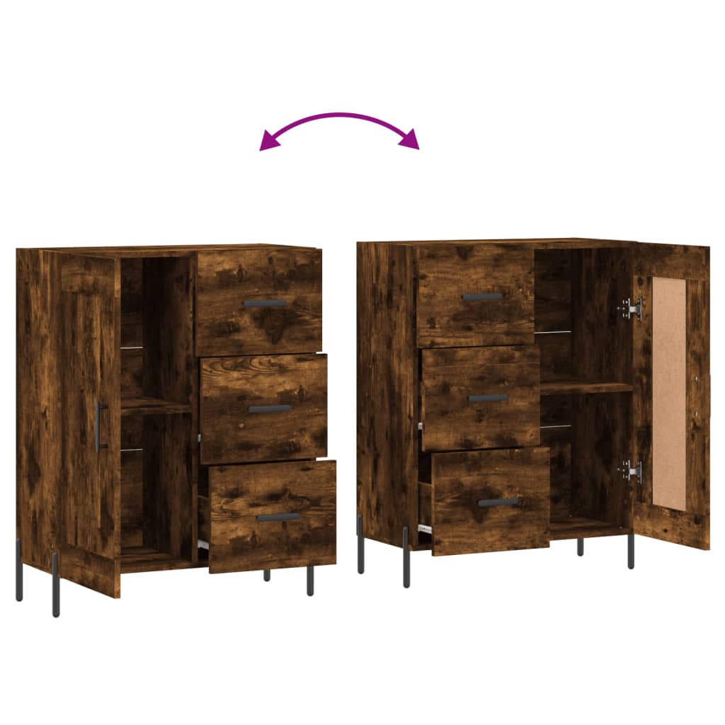 Buffet chêne fumé 69,5x34x90 cm bois d'ingénierie - XIOS