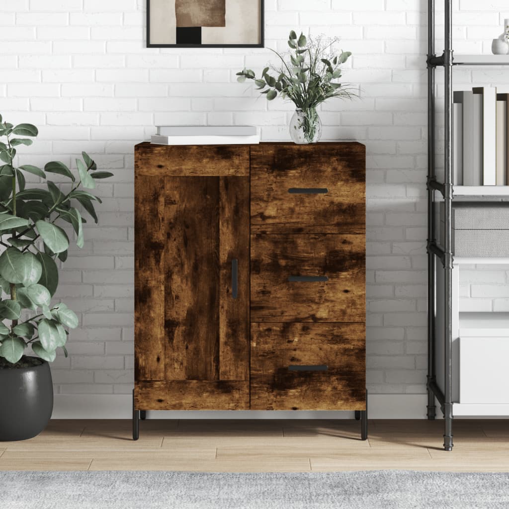 Buffet chêne fumé 69,5x34x90 cm bois d'ingénierie - XIOS