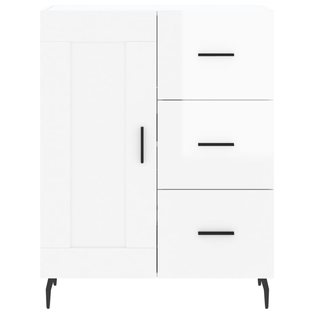 Buffet Blanc brillant 69,5x34x90 cm Bois d'ingénierie - XIOS