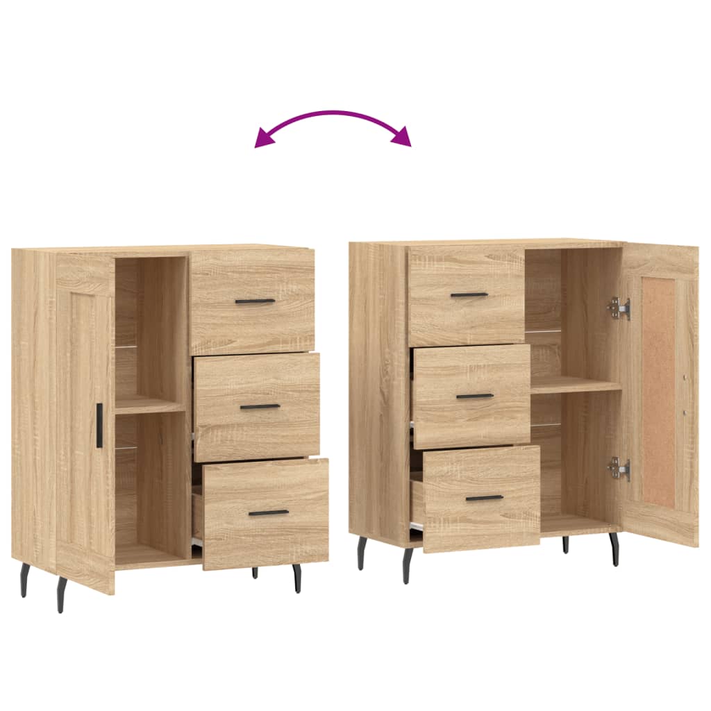 Buffet chêne sonoma 69,5x34x90 cm bois d'ingénierie - XIOS