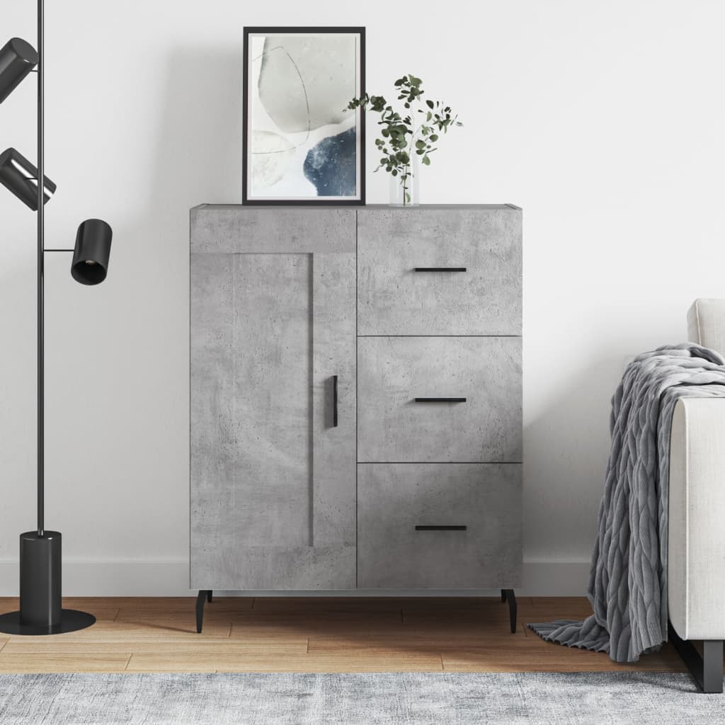 Buffet gris béton 69,5x34x90 cm bois d'ingénierie - XIOS