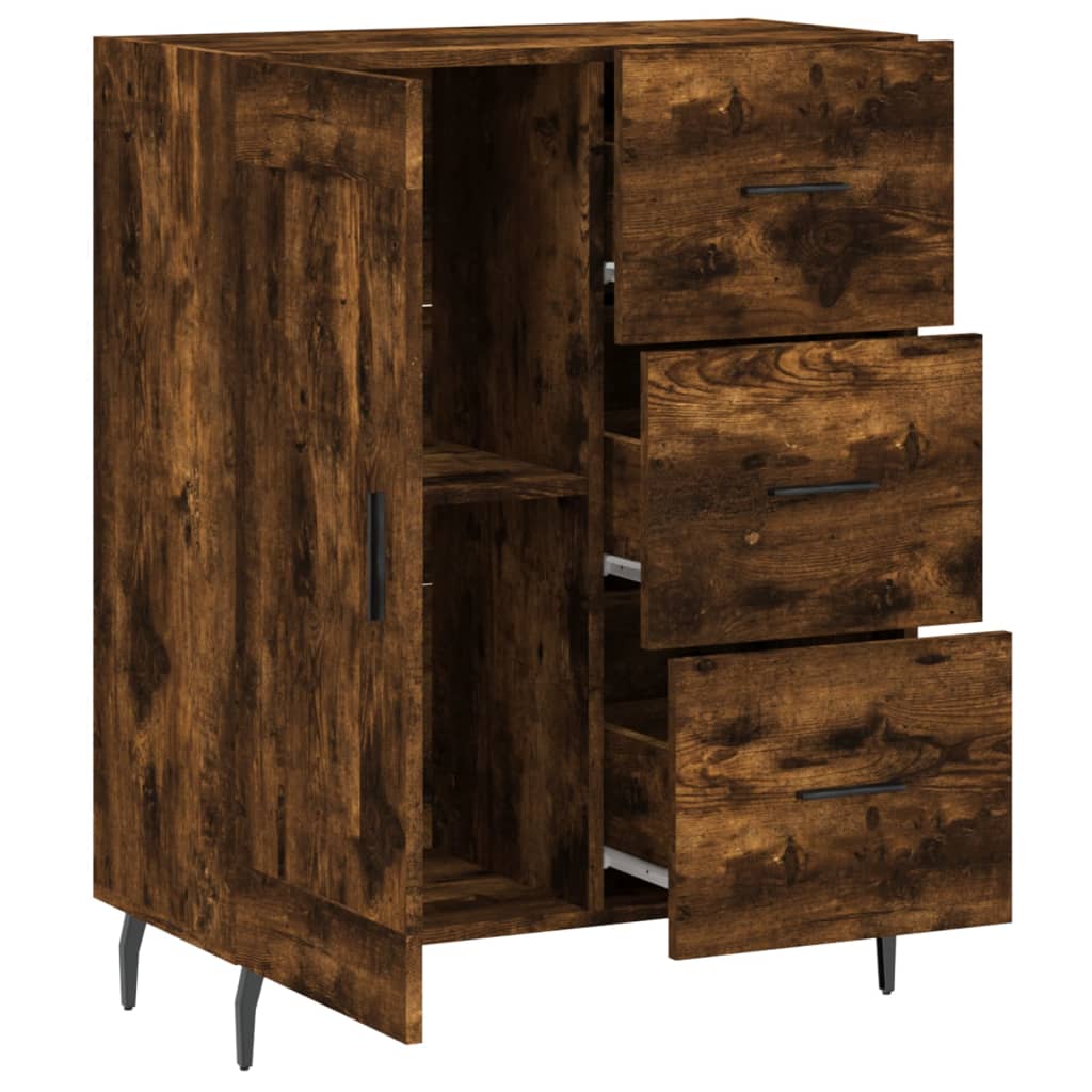 Buffet chêne fumé 69,5x34x90 cm bois d'ingénierie - XIOS