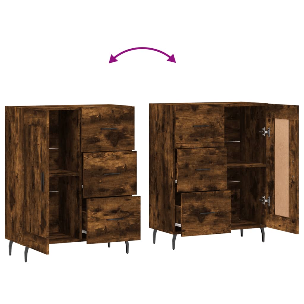 Buffet chêne fumé 69,5x34x90 cm bois d'ingénierie - XIOS