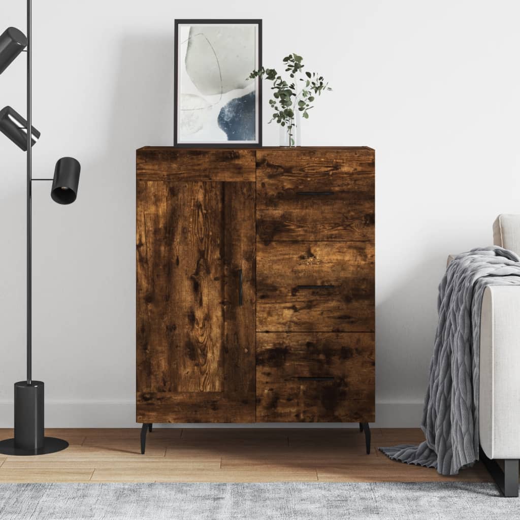 Buffet chêne fumé 69,5x34x90 cm bois d'ingénierie - XIOS