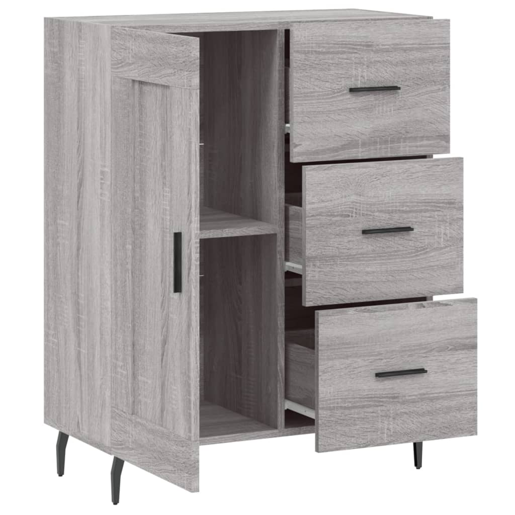 Buffet sonoma gris 69,5x34x90 cm bois d'ingénierie - XIOS