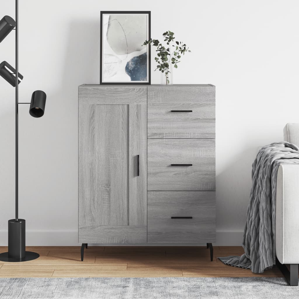 Buffet sonoma gris 69,5x34x90 cm bois d'ingénierie - XIOS