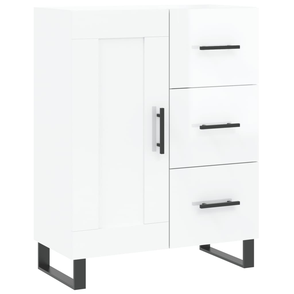 Buffet Blanc brillant 69,5x34x90 cm Bois d'ingénierie - XIOS