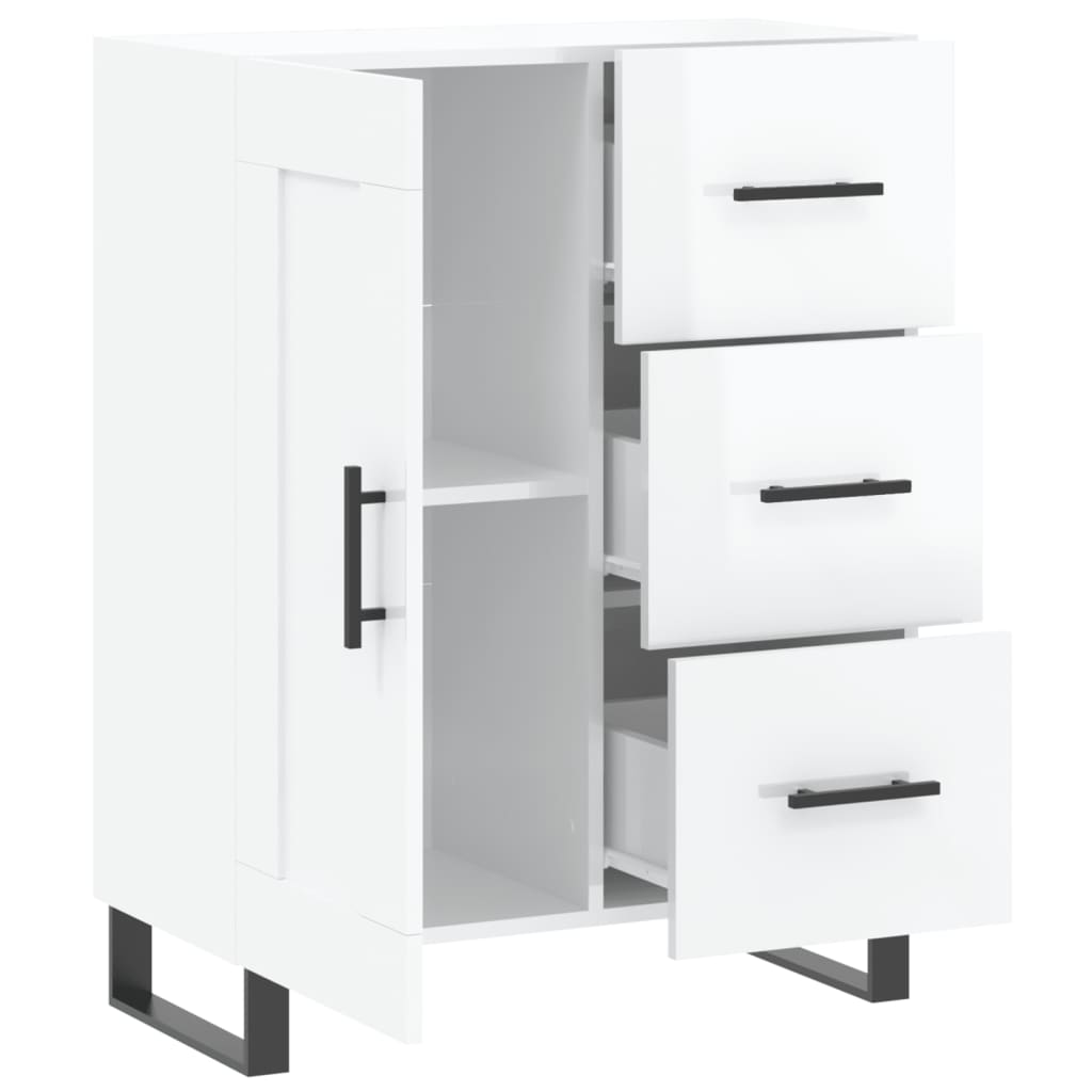 Buffet Blanc brillant 69,5x34x90 cm Bois d'ingénierie - XIOS