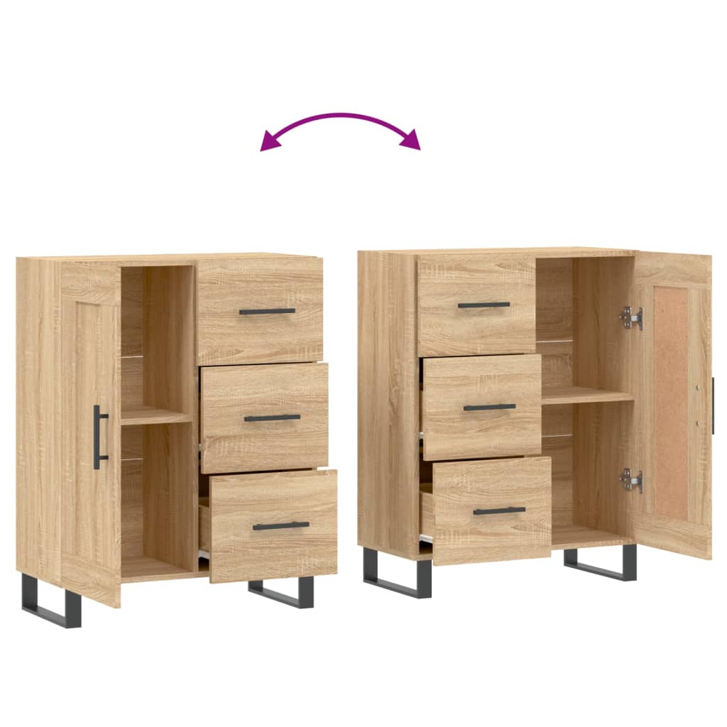 Buffet chêne sonoma 69,5x34x90 cm bois d'ingénierie - XIOS