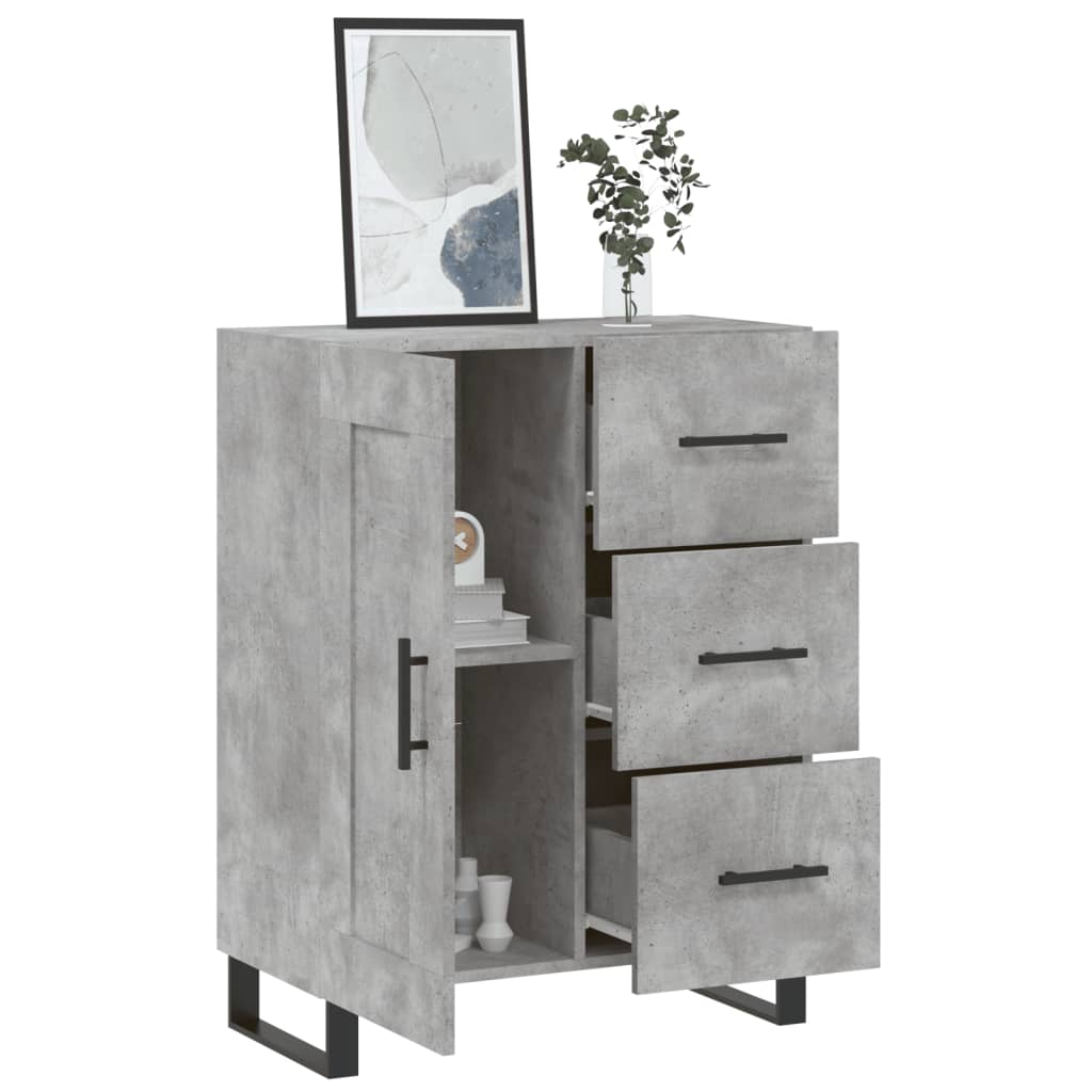 Buffet gris béton 69,5x34x90 cm bois d'ingénierie - XIOS