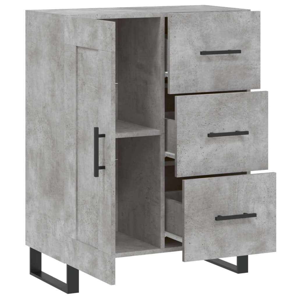 Buffet gris béton 69,5x34x90 cm bois d'ingénierie - XIOS