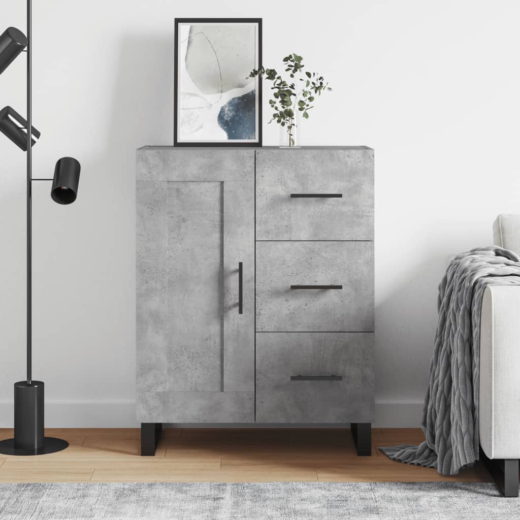Buffet gris béton 69,5x34x90 cm bois d'ingénierie - XIOS