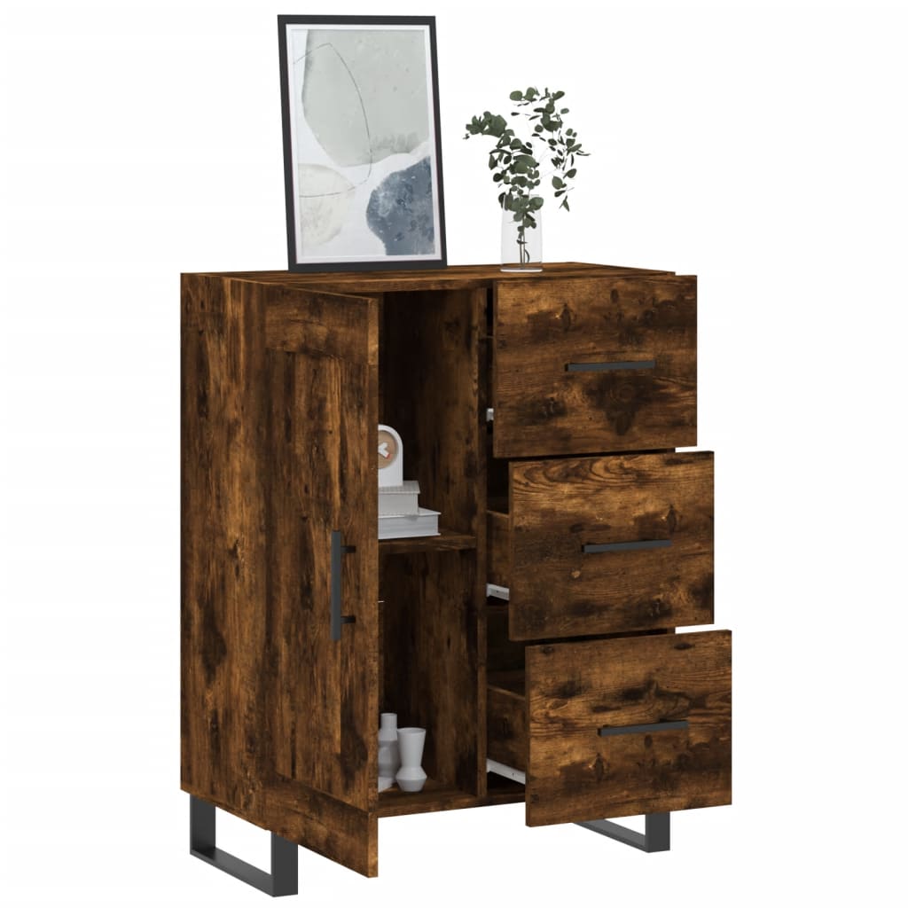 Buffet chêne fumé 69,5x34x90 cm bois d'ingénierie - XIOS
