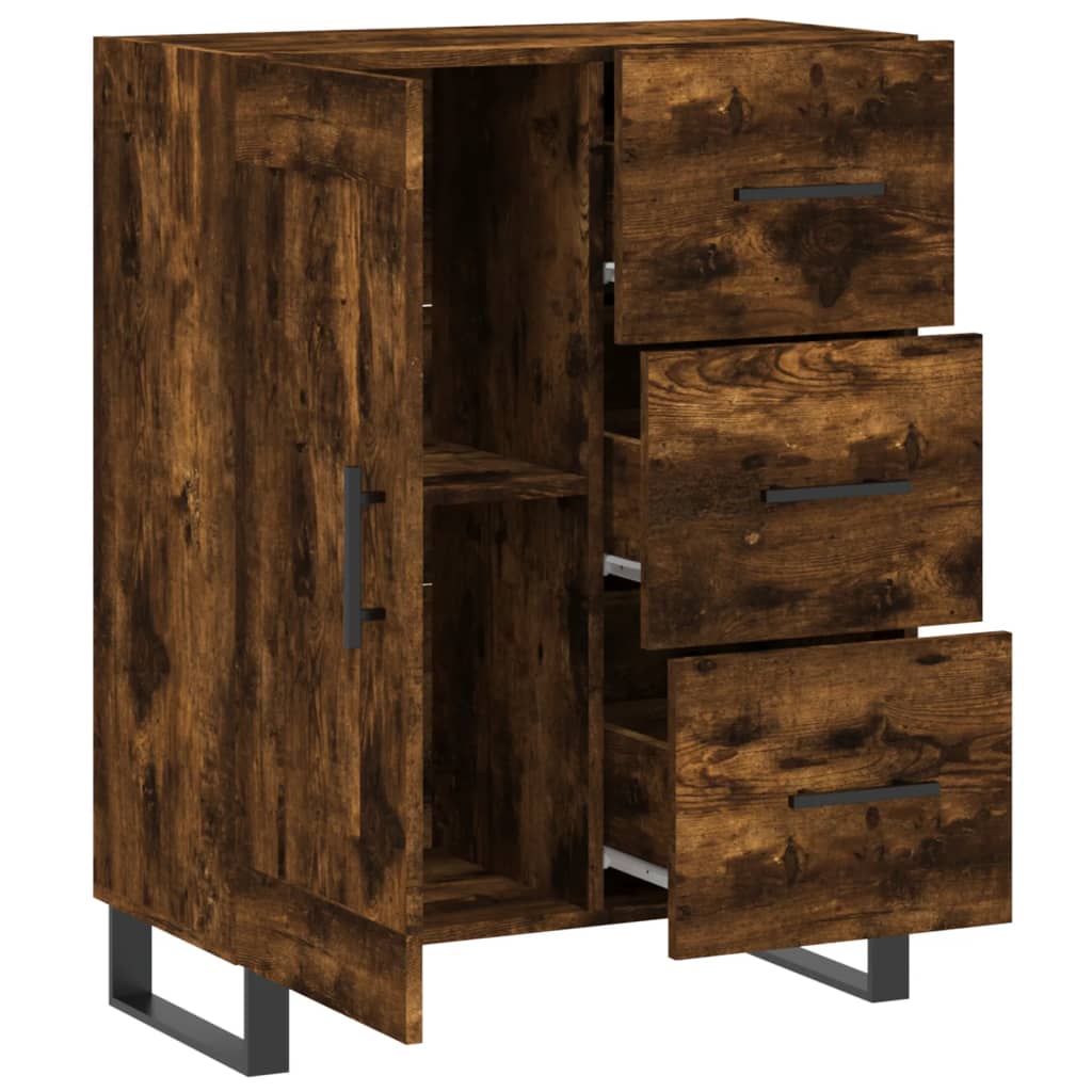Buffet chêne fumé 69,5x34x90 cm bois d'ingénierie - XIOS