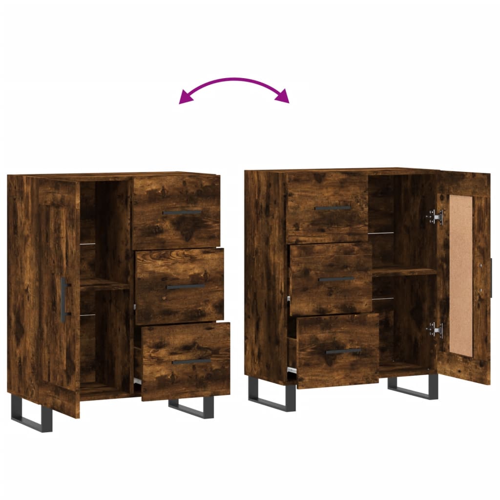 Buffet chêne fumé 69,5x34x90 cm bois d'ingénierie - XIOS