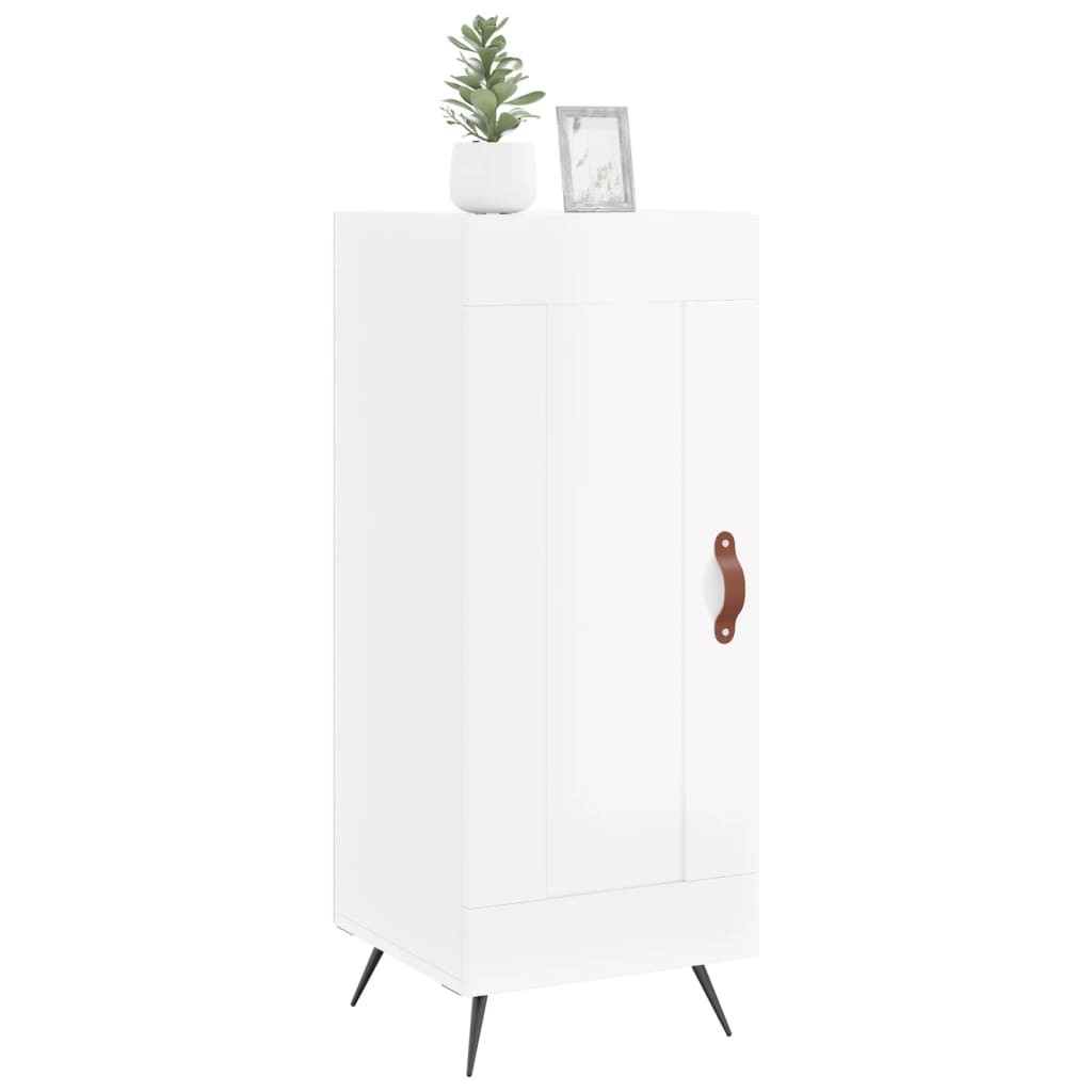 Buffet Blanc brillant 34,5x34x90 cm Bois d'ingénierie - XIOS
