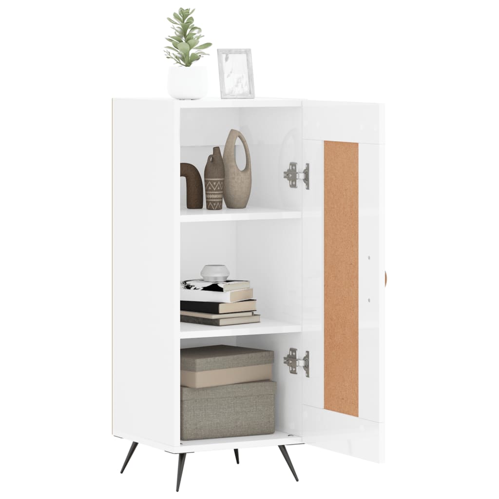 Buffet Blanc brillant 34,5x34x90 cm Bois d'ingénierie - XIOS