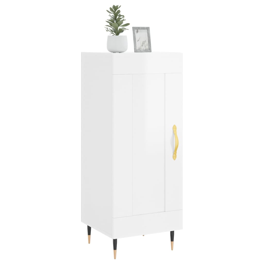 Buffet Blanc brillant 34,5x34x90 cm Bois d'ingénierie - XIOS