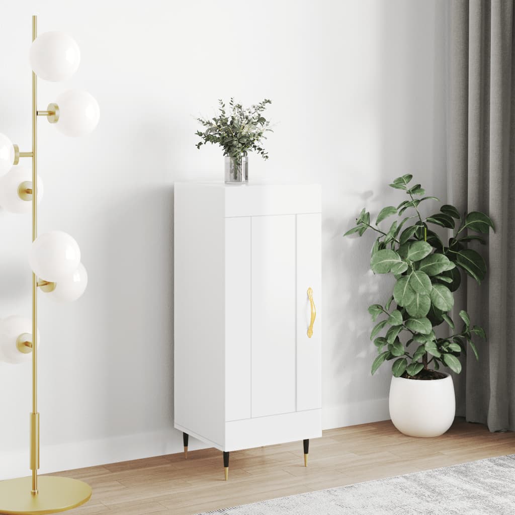 Buffet Blanc brillant 34,5x34x90 cm Bois d'ingénierie - XIOS