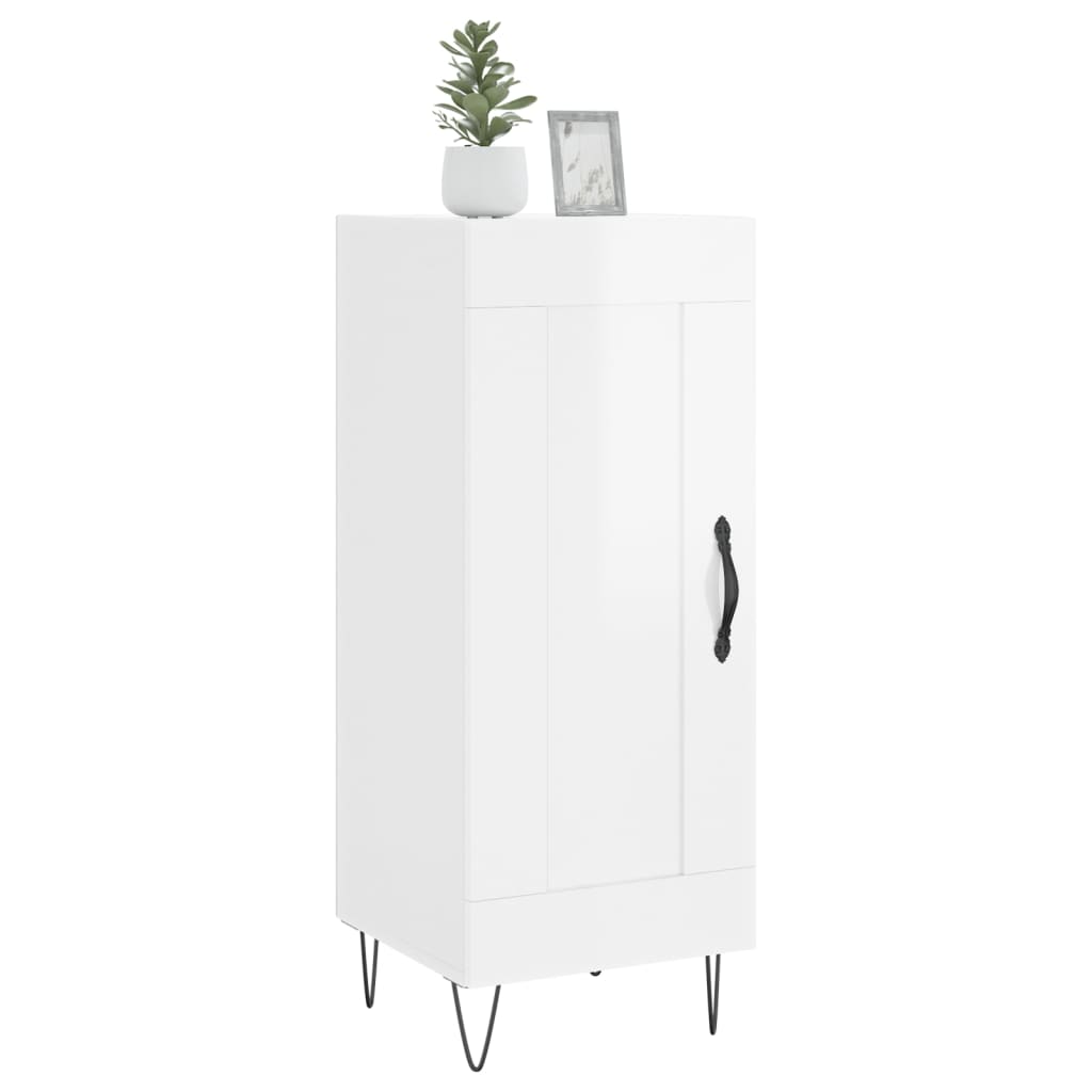 Buffet Blanc brillant 34,5x34x90 cm Bois d'ingénierie - XIOS