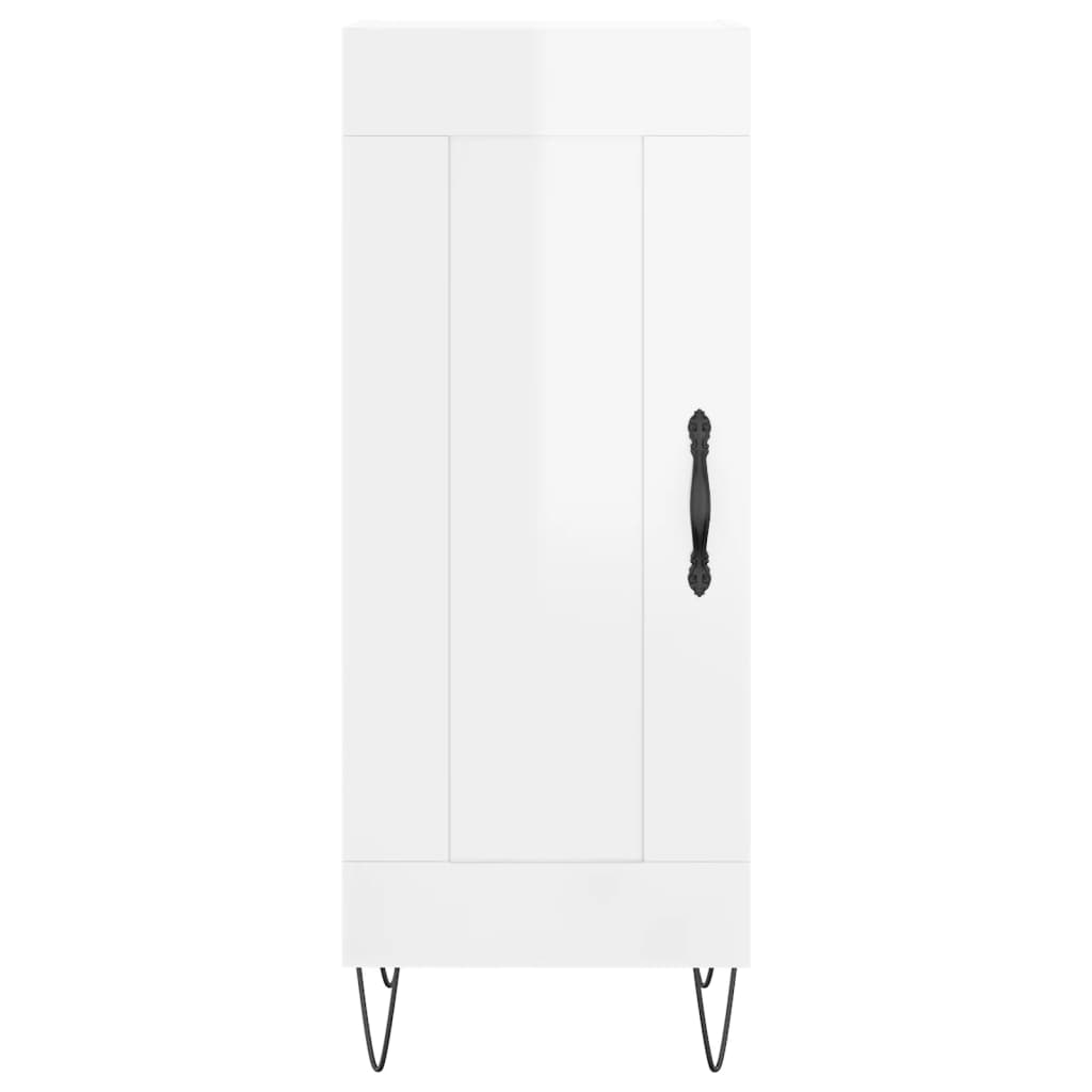 Buffet Blanc brillant 34,5x34x90 cm Bois d'ingénierie - XIOS