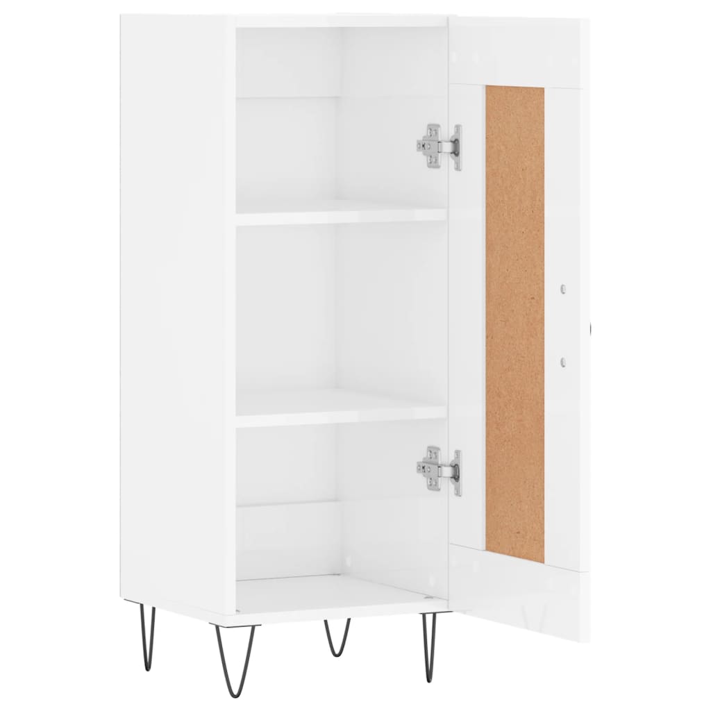 Buffet Blanc brillant 34,5x34x90 cm Bois d'ingénierie - XIOS