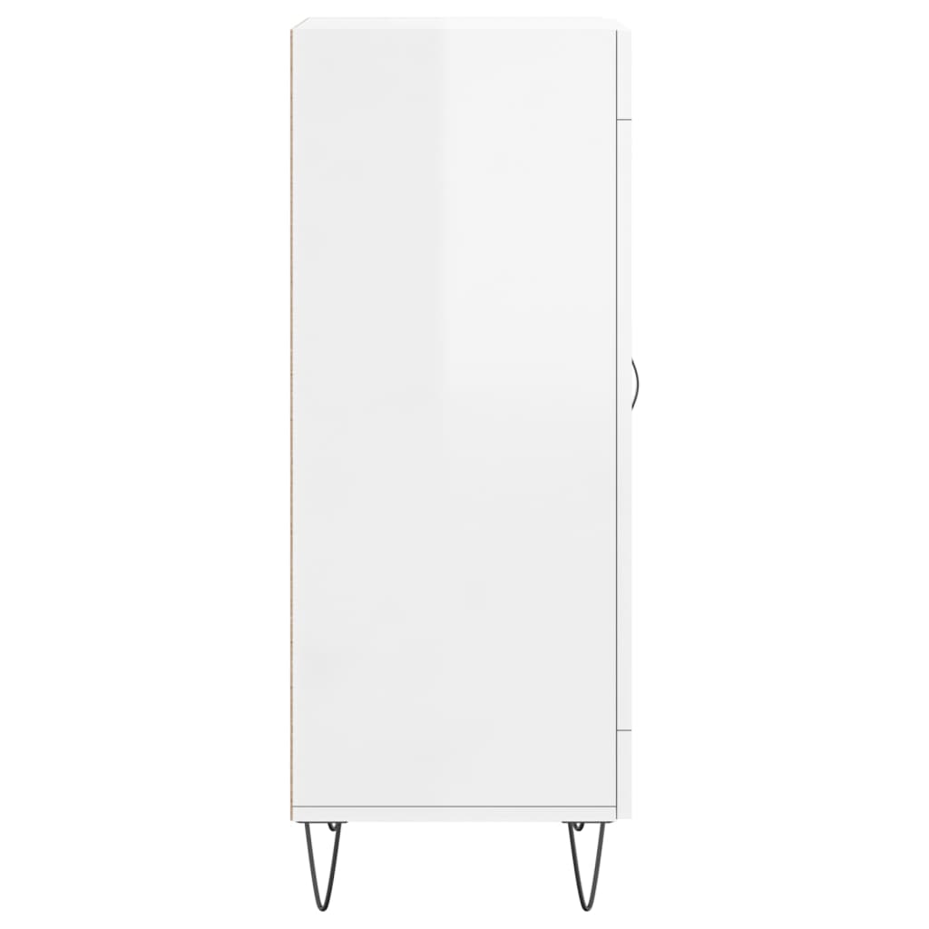 Buffet Blanc brillant 34,5x34x90 cm Bois d'ingénierie - XIOS