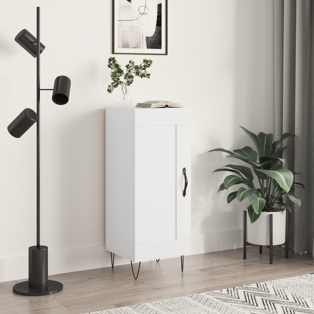 Buffet Blanc brillant 34,5x34x90 cm Bois d'ingénierie - XIOS