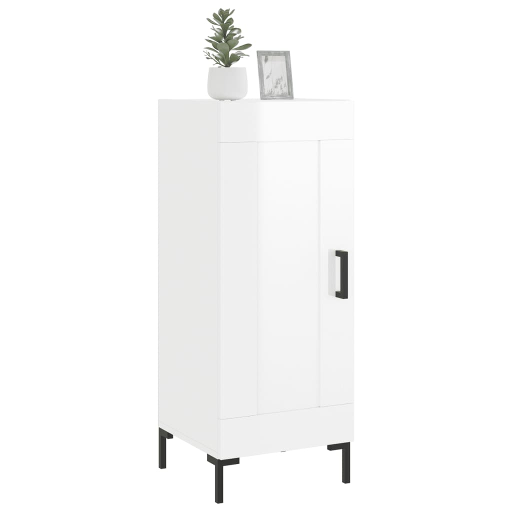Buffet Blanc brillant 34,5x34x90 cm Bois d'ingénierie - XIOS