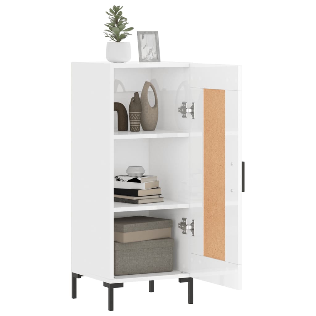 Buffet Blanc brillant 34,5x34x90 cm Bois d'ingénierie - XIOS
