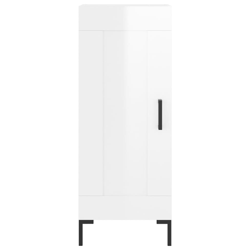 Buffet Blanc brillant 34,5x34x90 cm Bois d'ingénierie - XIOS