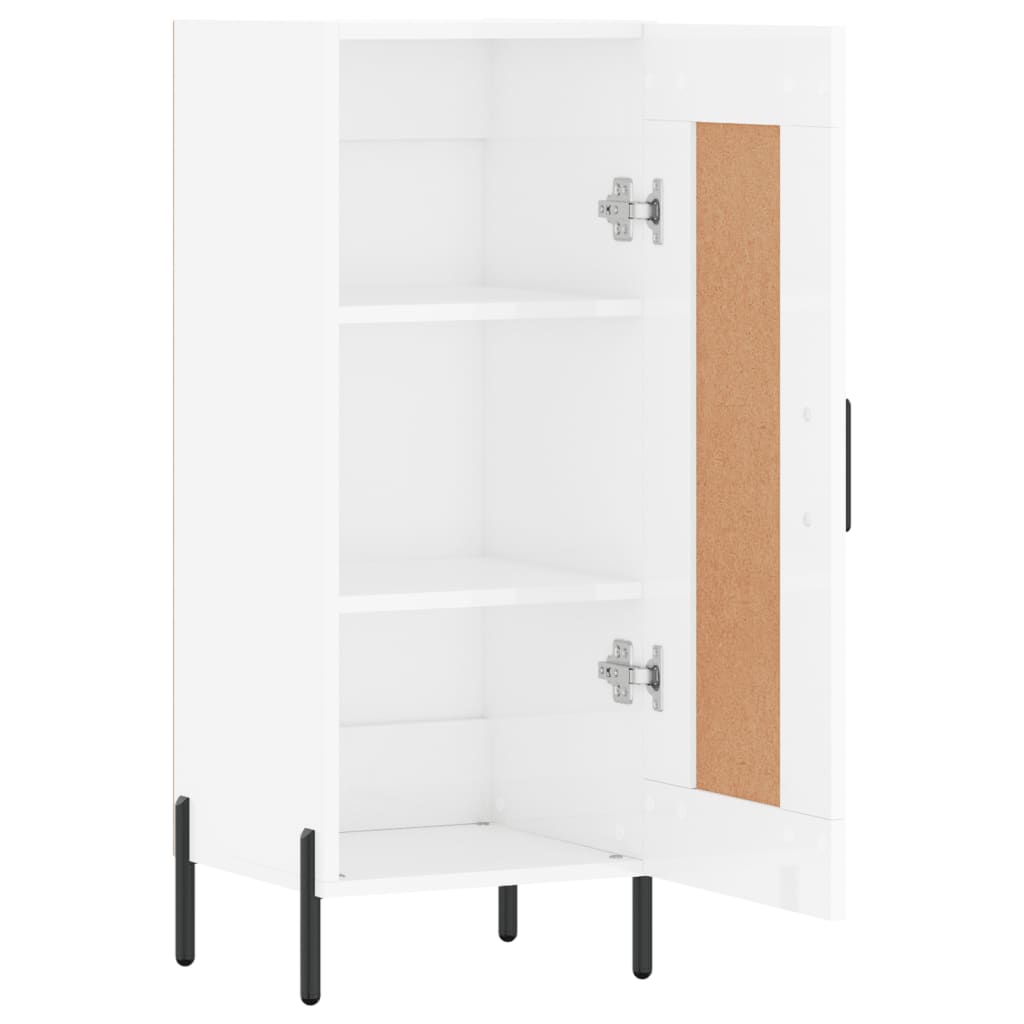 Buffet Blanc brillant 34,5x34x90 cm Bois d'ingénierie - XIOS