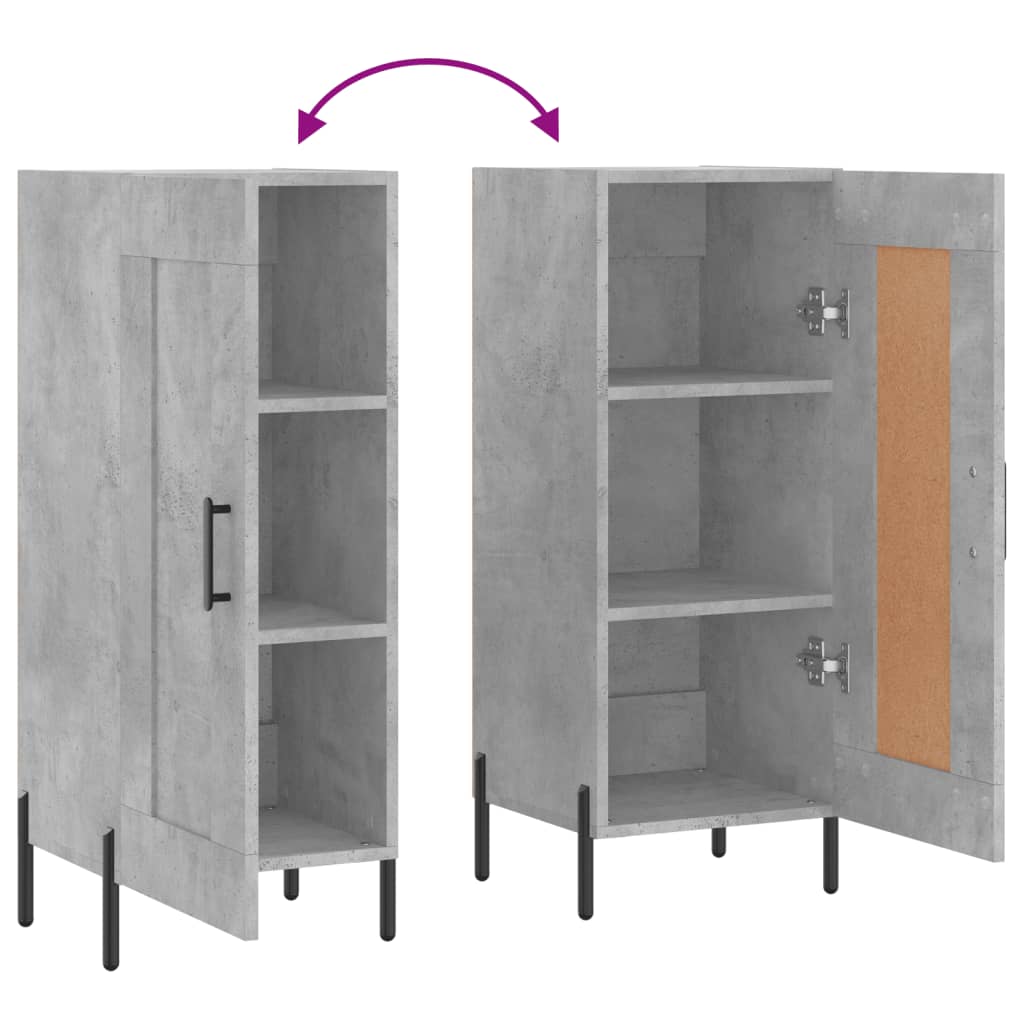 Buffet Gris béton 34,5x34x90 cm Bois d'ingénierie - XIOS