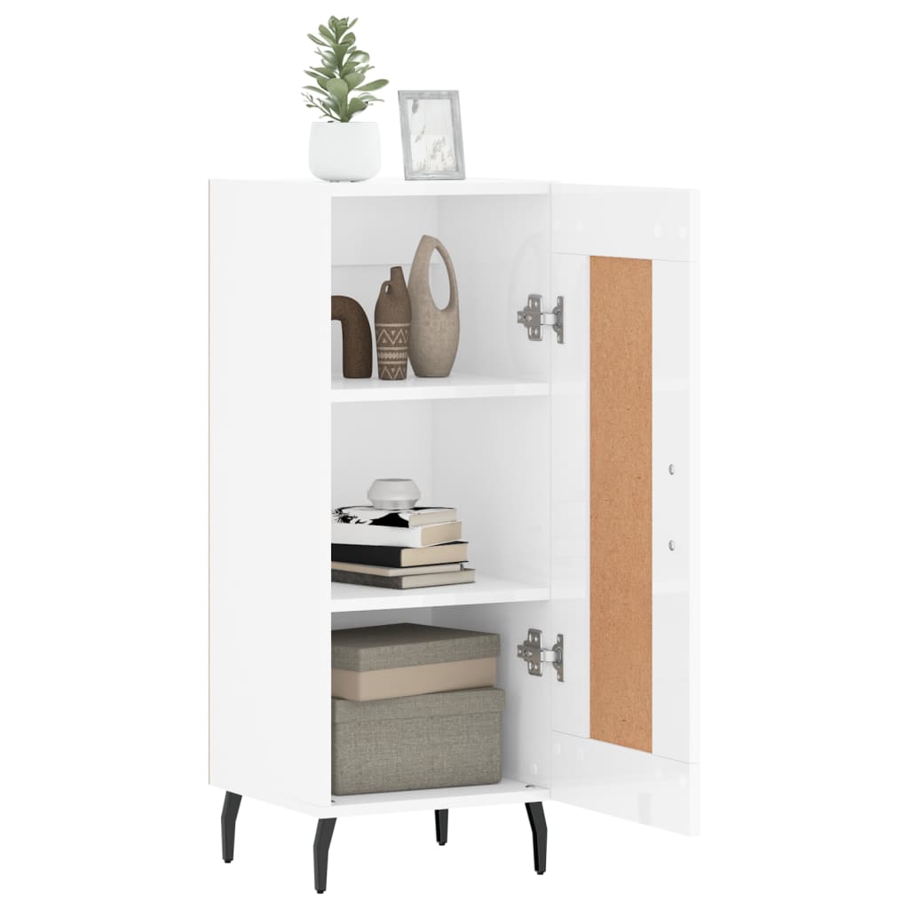 Buffet Blanc brillant 34,5x34x90 cm Bois d'ingénierie - XIOS