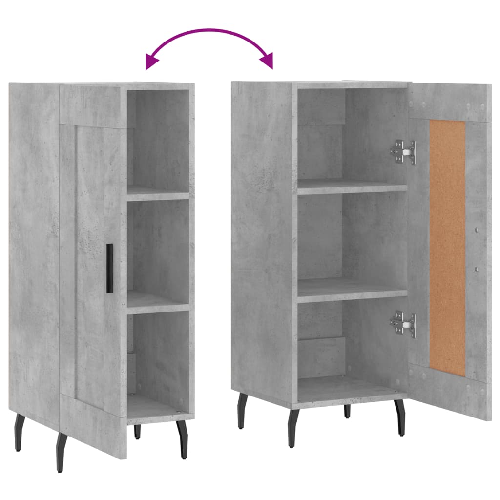Buffet Gris béton 34,5x34x90 cm Bois d'ingénierie - XIOS