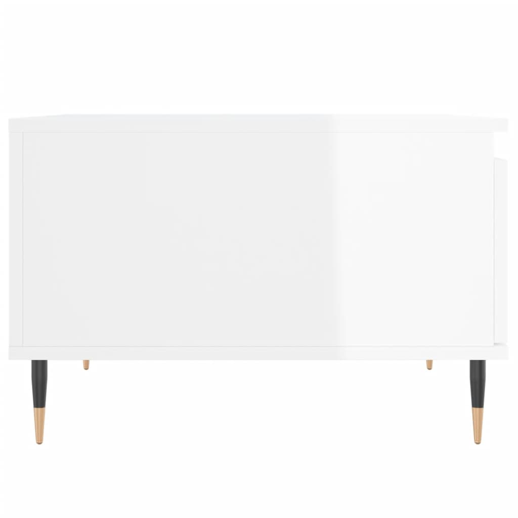 Table basse blanc brillant 55x55x36,5 cm bois d'ingénierie - XIOS