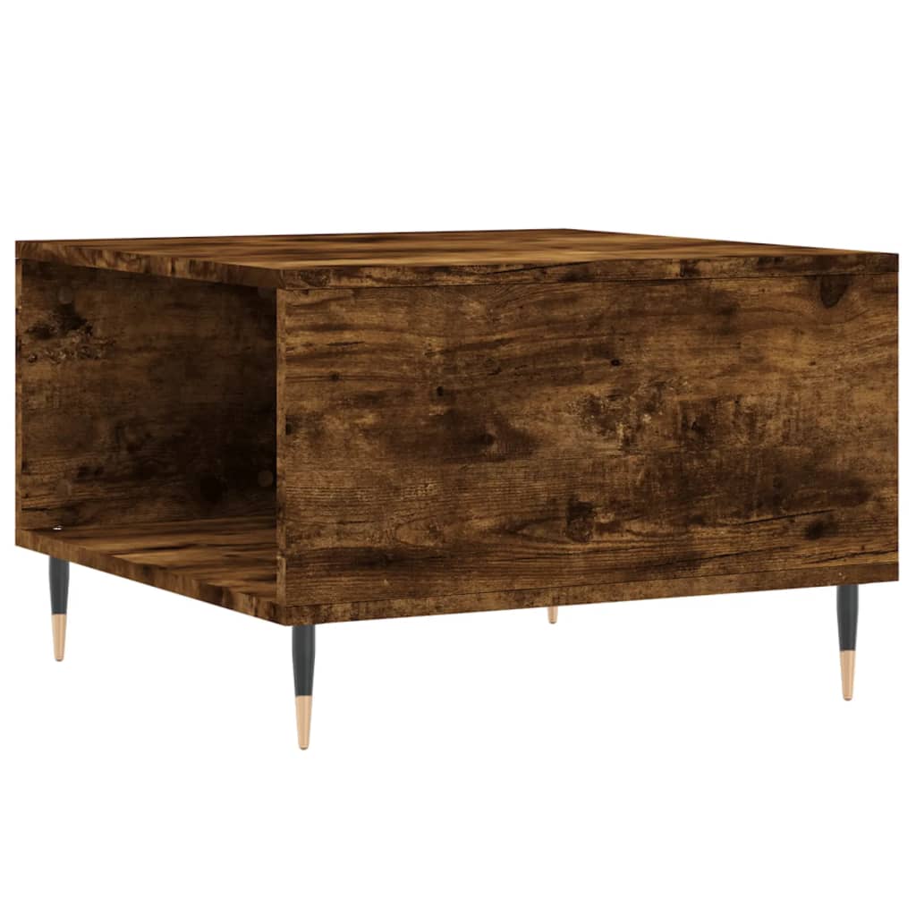 Table basse chêne fumé 55x55x36,5 cm bois d'ingénierie - XIOS