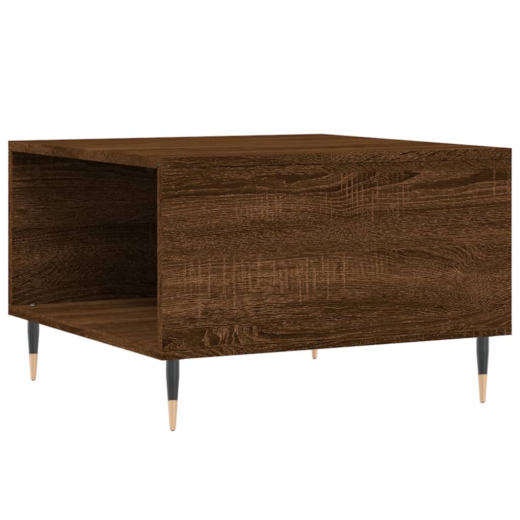 Table basse chêne marron 55x55x36,5 cm bois d'ingénierie - XIOS